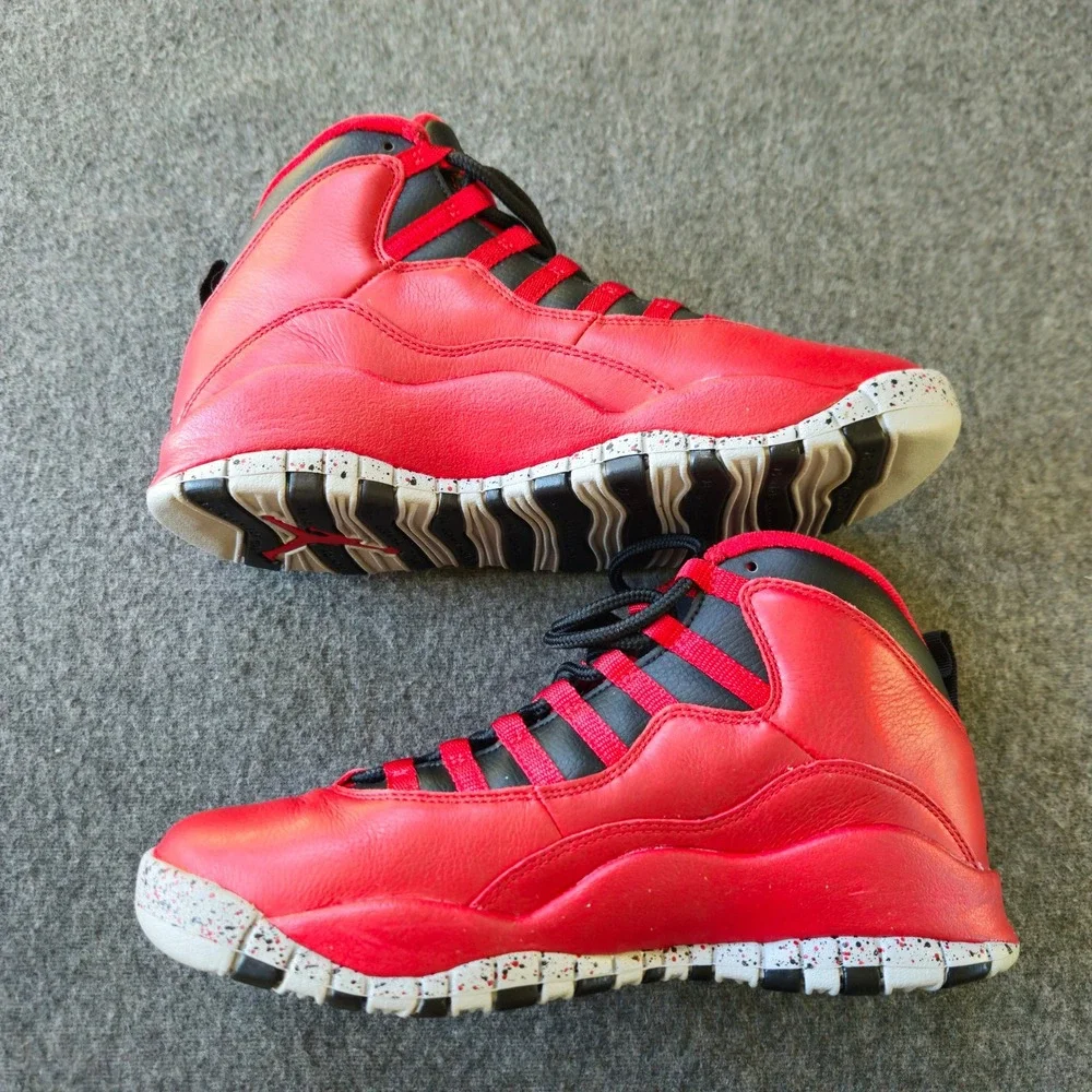 New! Air Jordan 10 Retro 'Bulls Over Broadway' Gym Red Blk 705178-601 Mens Sz 8